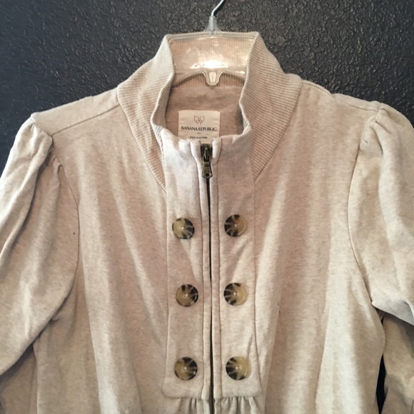 Banana Republic zip, cotton sweater - Picture 2 of 3